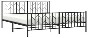 Estrutura de cama sem colchão com pés 180x200 cm preto