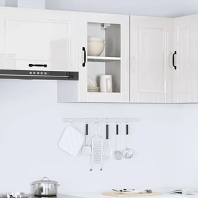 Armário de parede cozinha porta vidro Porto branco alto brilho