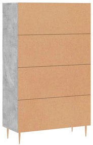 Aparador alto 69,5x31x115 cm derivados de madeira cinza-cimento