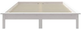 Cama sem colchão 140x190 cm madeira de pinho maciça branco