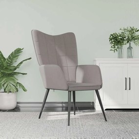 vidaXL Cadeira de descanso tecido cinzento-acastanhado