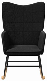 Cadeira Relaxante vidaXL Preto em Tecido com Pelo Curto