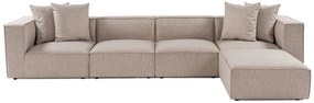 Sofá de Canto Sora – Bege Areia – 350 cm x 65 cm x 190 cm