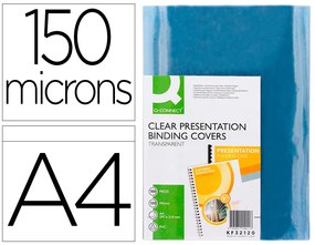 Capa de Encadernação Q-Connect Pvc Din A4 Incolor 150 Microns Pack de 100 Unidades