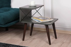 Mesa de Cabeceira Cross – Antracite – 50x55x40 cm