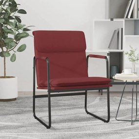 Cadeira lounge 55x64x80 cm couro artificial vermelho tinto