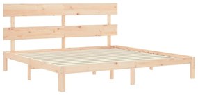 Cama sem colchão 200x200 cm madeira de pinho maciça