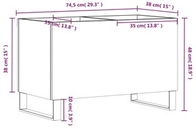 Armário p/ discos 74,5x38x48 derivados madeira cinzento sonoma