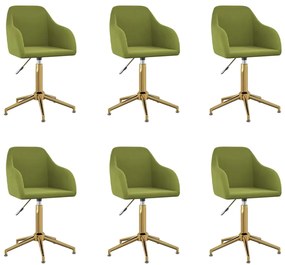 vidaXL Cadeiras de jantar giratórias 6 pcs veludo verde-claro