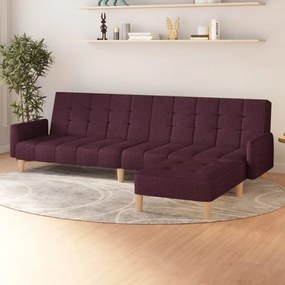 vidaXL Sofá-cama de 2 lugares com apoio de pés tecido roxo