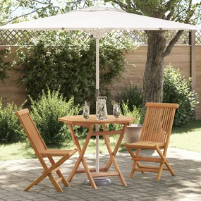 Conjunto Bistro de Jardim Dobrável de 3 Peças de Madeira Sólida de Acá