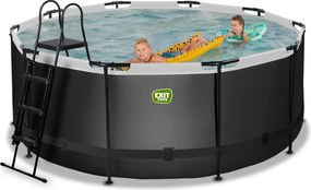Piscina redonda Black Leather  ø360x122cm com bomba de filtro de areia - preta