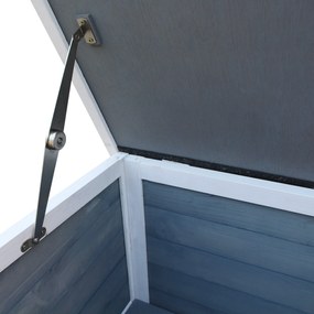 Casa para Gatos de Madeira Exterior Casa para Gatos de 2 Andares com Teto se Abre Janelas e 2 Plataformas para Terraço Balcão Jardim 51x51x81,3cm Cinza