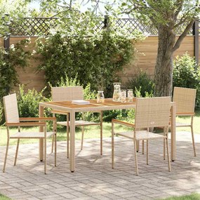 vidaXL Cadeiras empilháveis para jardim 4 pcs Creme, Marrom