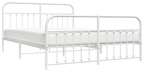 Estrutura de cama com cabeceira e pés 160x200 cm metal branco