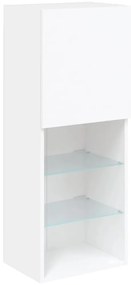 6pcs móveis de parede p/ TV c/ LEDs derivados de madeira branco