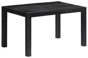 vidaXL Mesa de jantar 140x80x76 cm madeira de mangueira maciça preto
