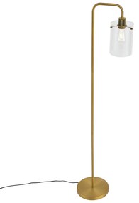 Candeeiro de pé de design bronze com vidro transparente - Domo Moderno