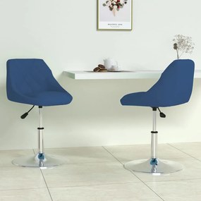 Cadeiras de jantar giratórias 2 pcs veludo azul