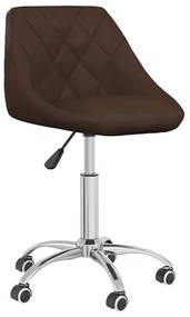 vidaXL Cadeira de jantar giratória couro artificial castanho