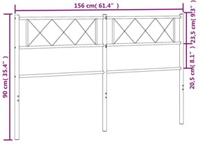 Cabeceira de cama 150 cm metal preto