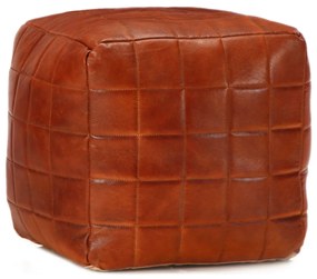 vidaXL Pufe 40x40x40 cm couro de cabra genuíno bronze