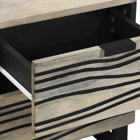 Mesas de cabeceira com gaveta Branco e preto 40 x 33.5 x 46 cm