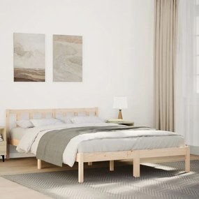 vidaXL Cama extra longa sem colchão 160x220 cm madeira de pinho maciça