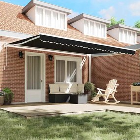 Toldo Retrátil Automático Preto 450 x 300 cm