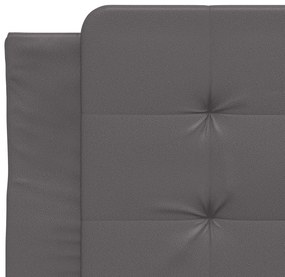 Estrutura de cama com luzes LED 90x200cm couro artificial cinza