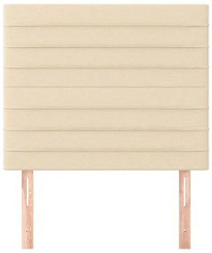 Cabeceira de cama 2 pcs tecido 80x5x78/88 cm creme