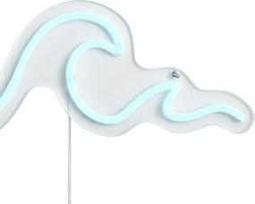 Candeeiro de parede néon azul incluindo LED - Wave