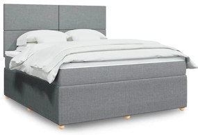 Cama com molas/colchão 180x200 cm tecido cinzento-claro