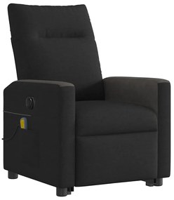 Poltrona elétrica elevatória massagens tecido preto