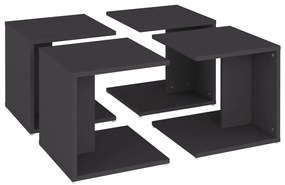 Mesas de centro 4 pcs 33x33x33 cm derivados de madeira cinza