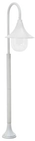 vidaXL Candeeiro de pé para jardim E27 120 cm alumínio branco