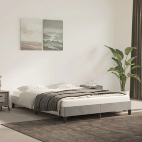 vidaXL Estrutura de cama sem colchão 140x190 cm veludo cinzento-claro