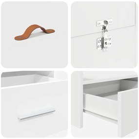 Estrado de cama com arrumação com gaveta com cabeceira Branco 140 x 20