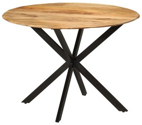 Mesa de jantar Ø110x78 cm madeira de mangueira maciça e aço
