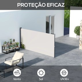 Toldo Lateral Retrátil Toldo Enrolável de Privacidade e Proteção Solar para Jardim Varanda 300x140 cm Cinza Claro 123/200