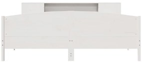 Cama com estante sem colchão 180x200 cm pinho maciço branco