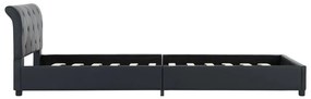 Estrutura de cama 100x200 cm couro artificial preto