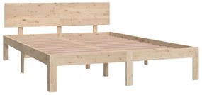 Estrutura de cama 140x200 cm pinho maciço