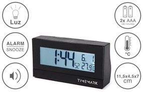 Despertador Timemark Digital Plástico Preto 11.5X4.5X7cm
