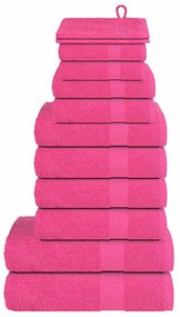 12pcs Conjunto toalhas banho 360 gsm 100% algodão rosa