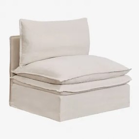 Módulo Central Para Sofá Modular Em Linho E Algodão Grace Tecido Beige - Sklum