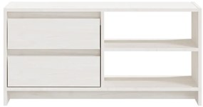 Móvel de TV 80x31x39 cm madeira de pinho maciça branco