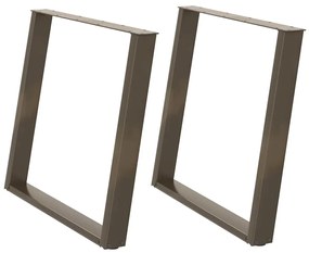 Pés para mesa de jantar em formato de U, 2 peças, aço natural, 90 x (7