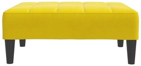 Sofá-cama 2 lugares c/ apoio de pés veludo amarelo