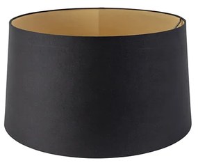 Abajur de algodão preto 40/45/25 com interior dourado